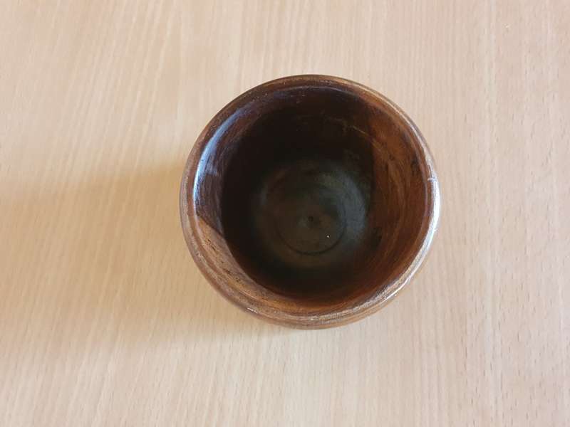 Round Wooden Bowl - width 10cm height 7cm