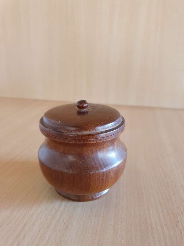 Lidded Wooden Jar - height 7cm width 10cm