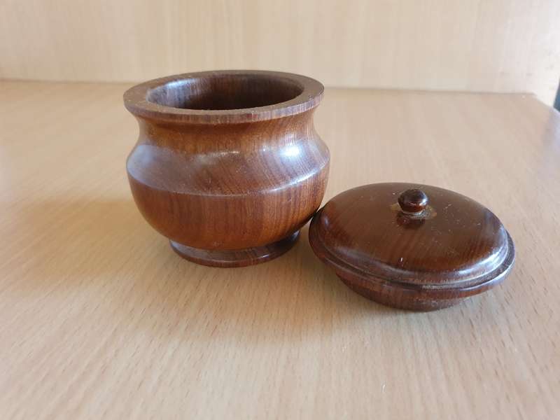 Lidded Wooden Jar - height 7cm width 10cm