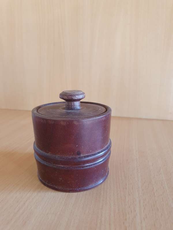 Lidded Wooden Jar - height 8cm width 9cm