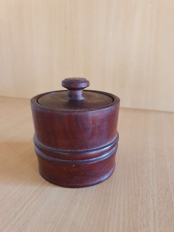 Lidded Wooden Jar - height 8cm width 9cm