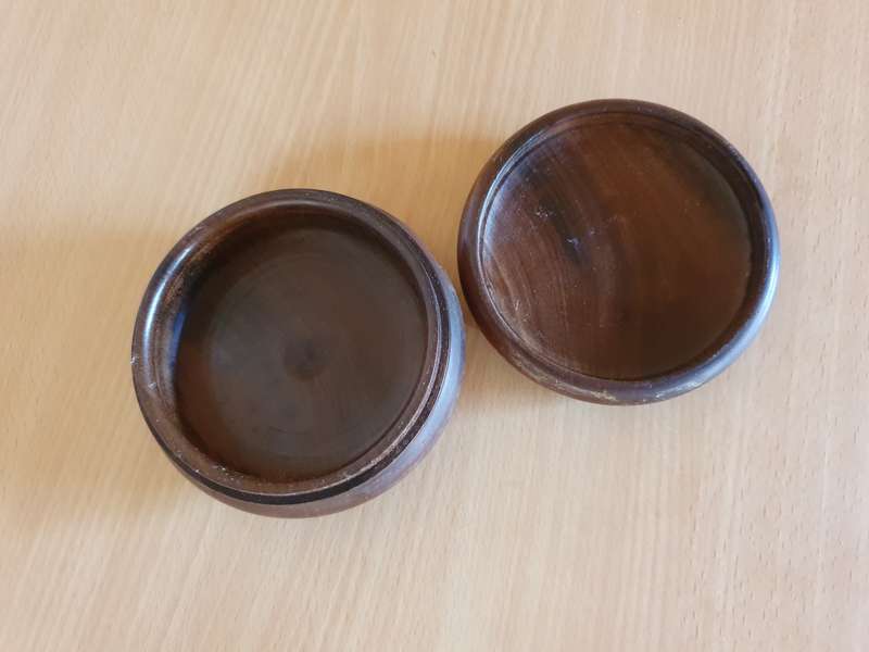 Lidded Wooden Trinket Holder - width 12cm height 6cm