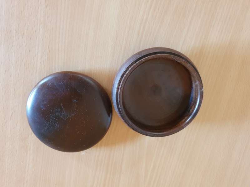 Lidded Wooden Trinket Holder - width 12cm height 6cm