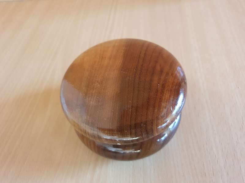 Lidded Wooden Trinket Holder - width 10cm height 6cm
