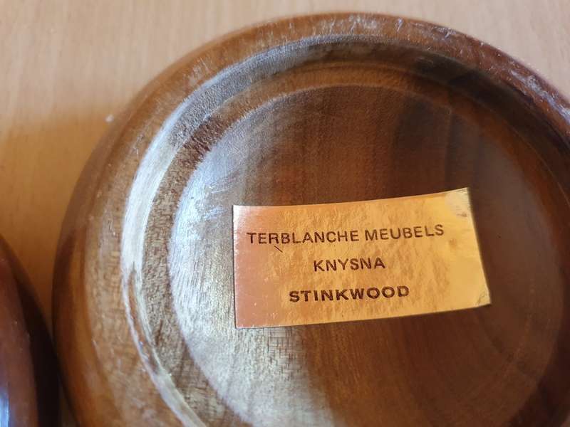 Lidded Wooden Trinket Holder - width 10cm height 6cm