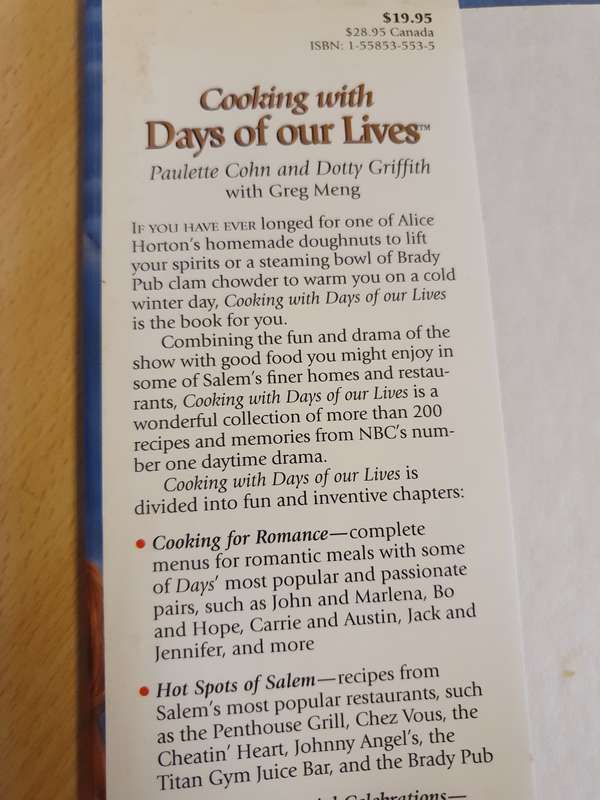 Cooking with Days of Our Lives : Paulette Cohn and Dotty Griffith (Hardcover)