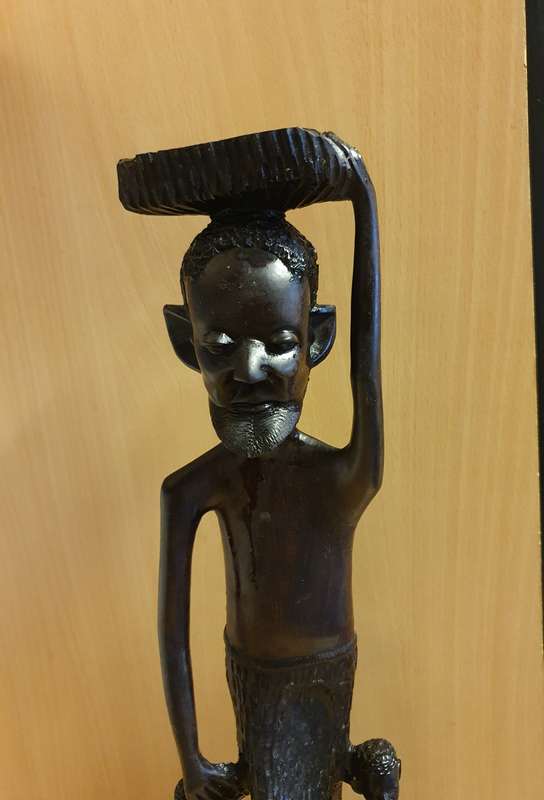 Carved Wooden Figurine - Man with Children
