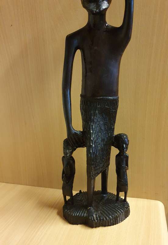 Carved Wooden Figurine - Man with Children