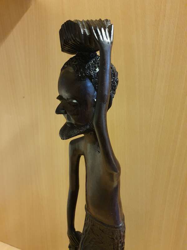 Carved Wooden Figurine - Man with Children