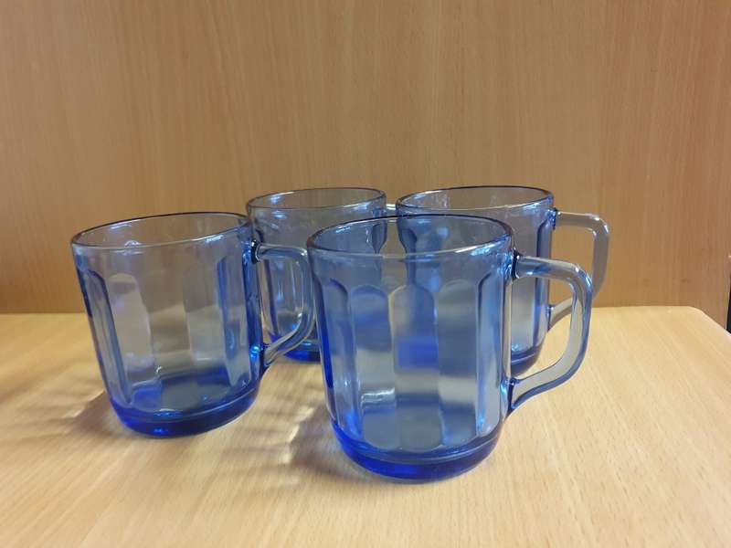 Cobalt Blue Glass Coffee Mugs