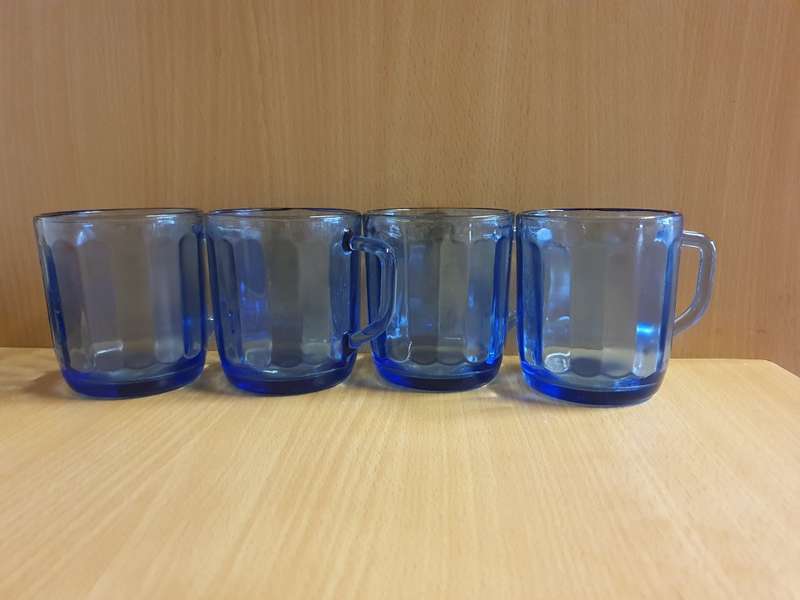Cobalt Blue Glass Coffee Mugs