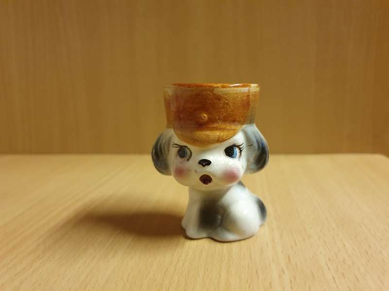 Puppy Figurine Egg Cup