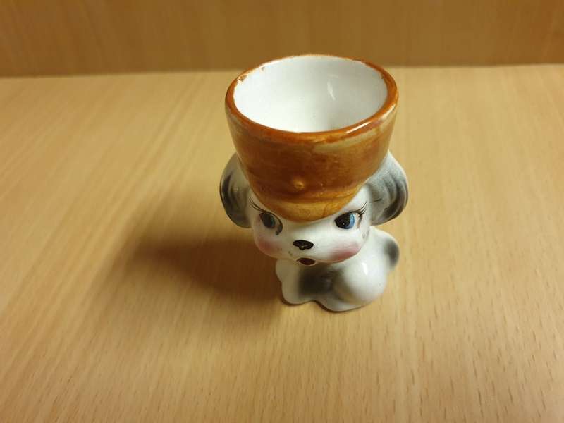 Puppy Figurine Egg Cup