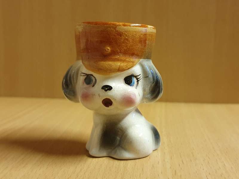 Puppy Figurine Egg Cup