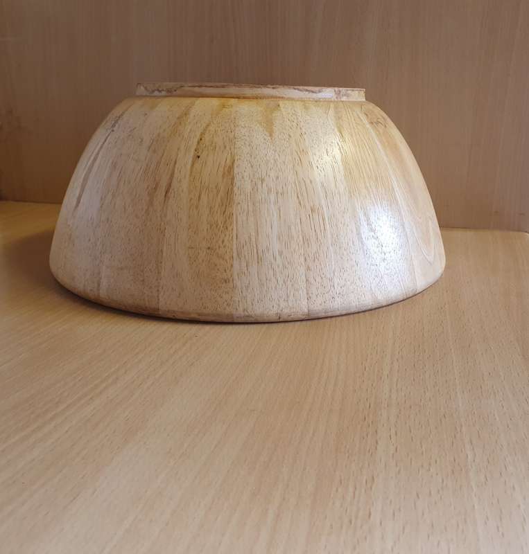 Large Round Wooden Bowl - width 29cm height 13cm
