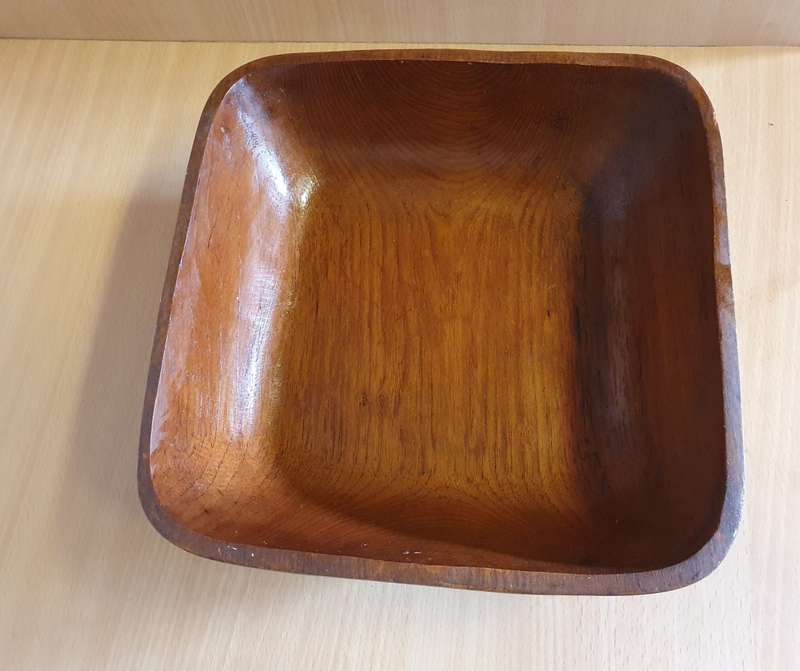 Square Wooden Bowl - 25cm x 25cm height 10cm