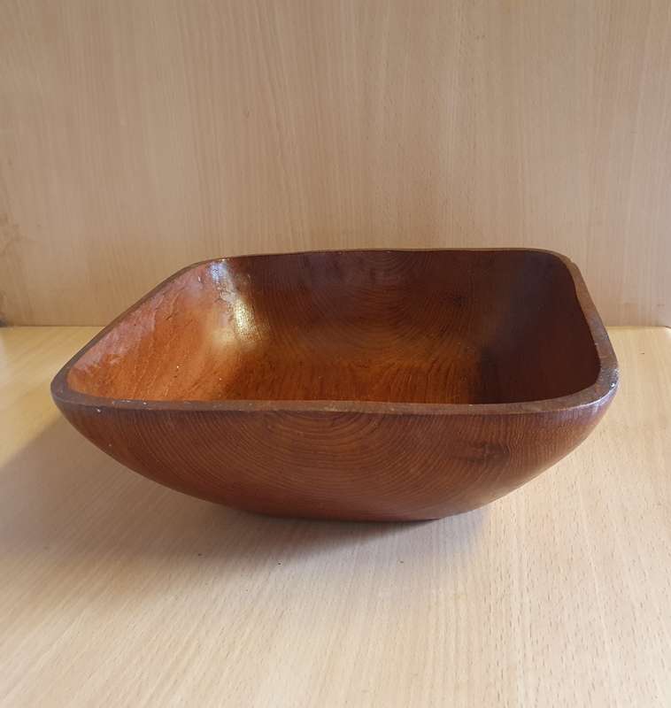 Square Wooden Bowl - 25cm x 25cm height 10cm
