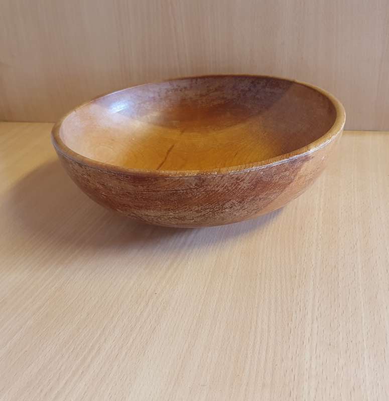 Round Wooden Bowl - width 24cm height 8cm