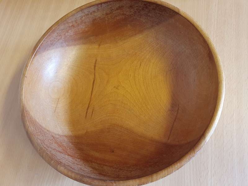 Round Wooden Bowl - width 24cm height 8cm