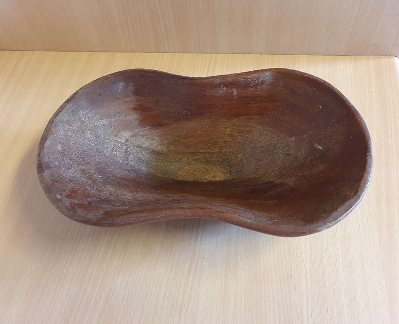 Shaped Wooden Bowl - 30cm x 17cm height 8cm