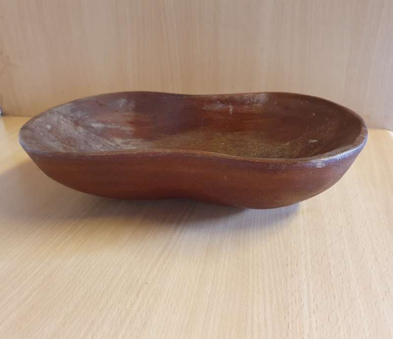 Shaped Wooden Bowl - 30cm x 17cm height 8cm