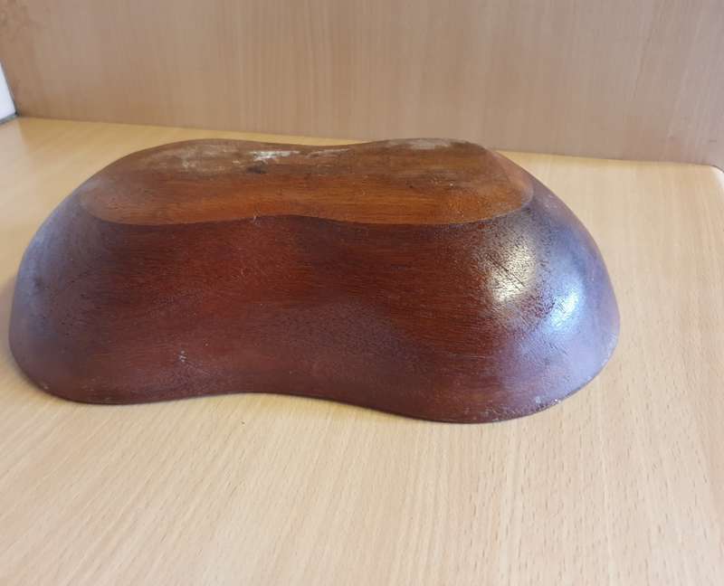 Shaped Wooden Bowl - 30cm x 17cm height 8cm