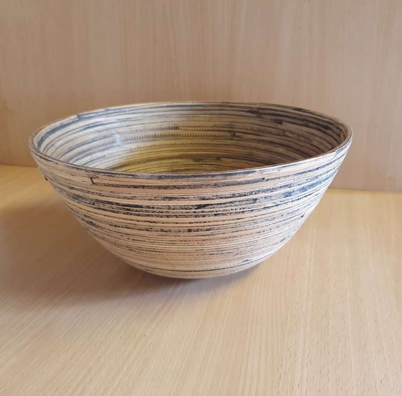 Round Wooden Salad Bowl - width 25cm height 12cm