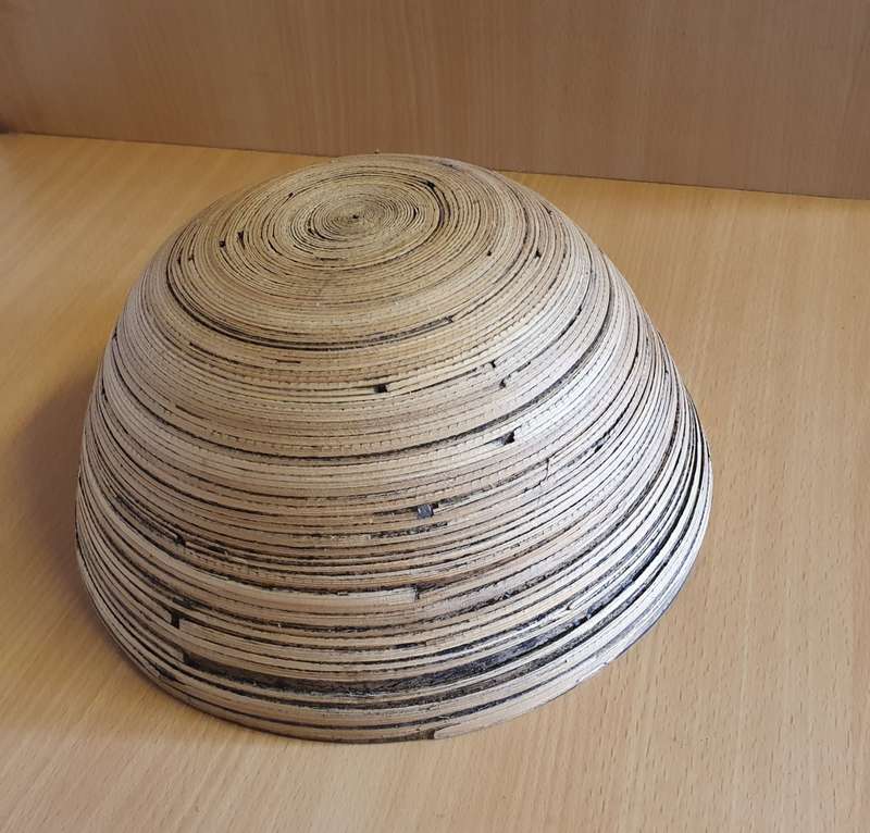 Round Wooden Salad Bowl - width 25cm height 12cm