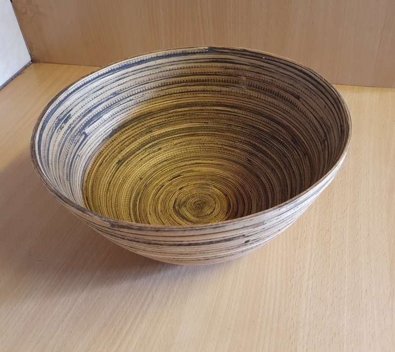 Round Wooden Salad Bowl - width 25cm height 12cm