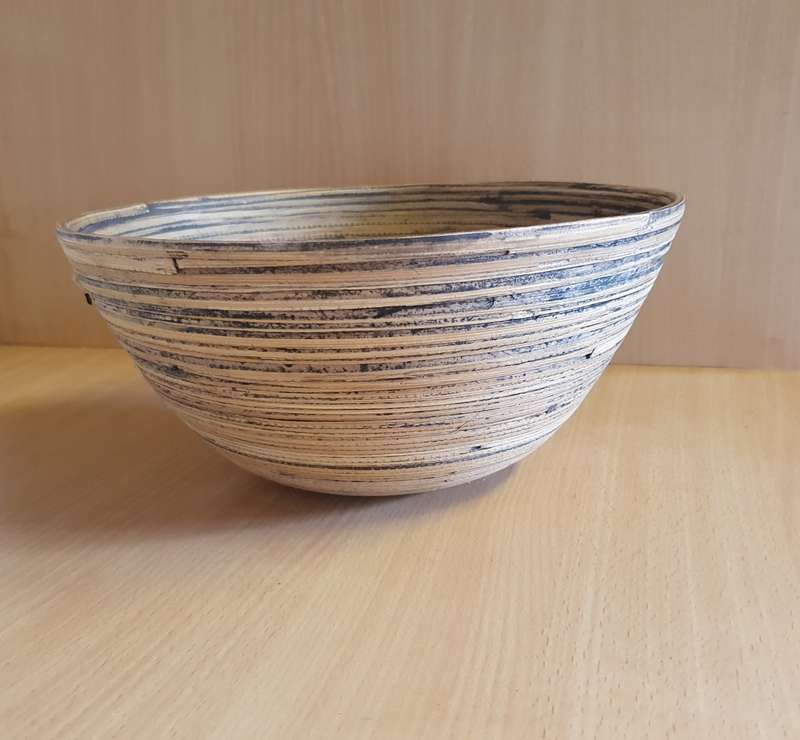 Round Wooden Salad Bowl - width 25cm height 12cm