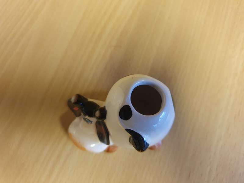 Small Ceramic Cow Figurine Toothpick Holder