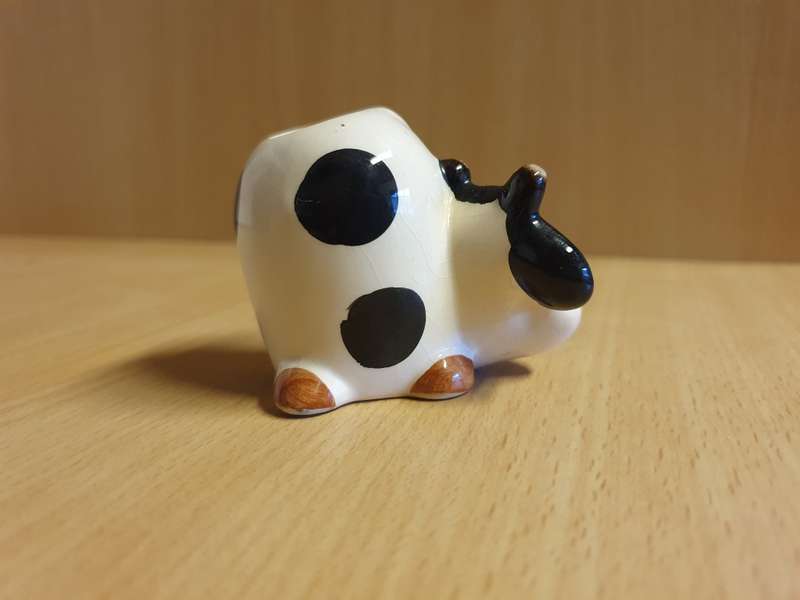 Small Ceramic Cow Figurine Toothpick Holder