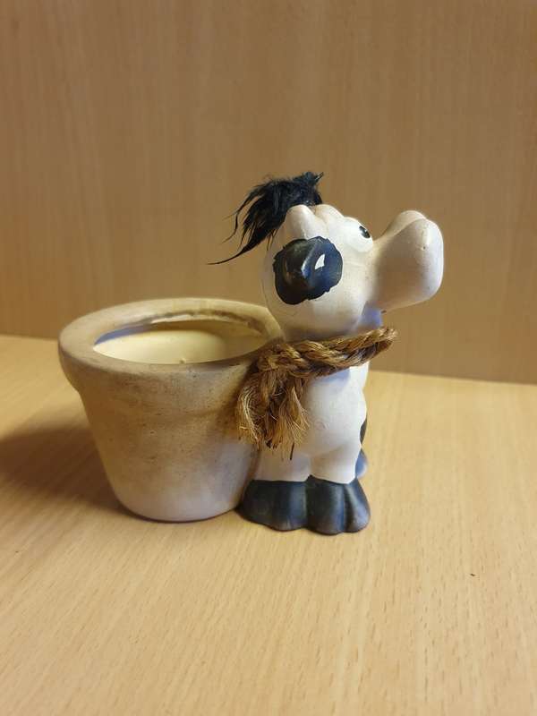 Small Cow Figurine Plant Pot/Planter