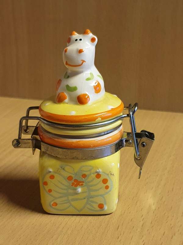 Mini Cow Figurine Storage Jar