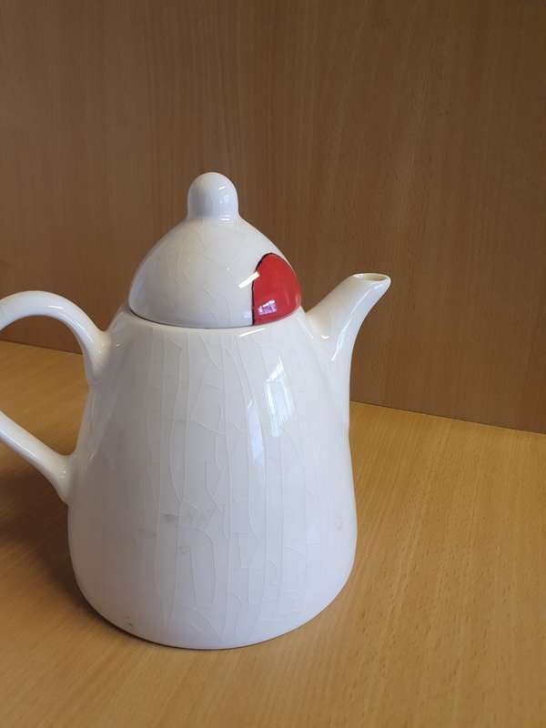 White Teapot with Red Balloons