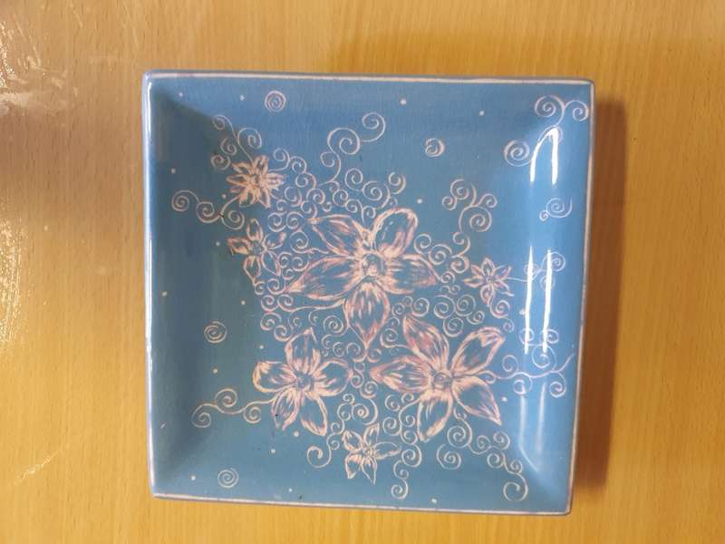 Set of 2 Square Shape Ceramic Platter (18cm x 18cm)