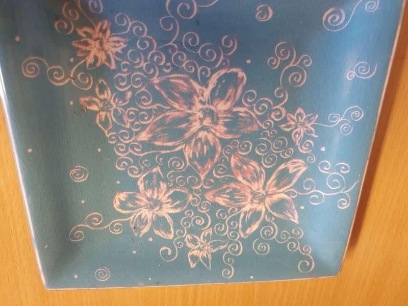 Set of 2 Square Shape Ceramic Platter (18cm x 18cm)