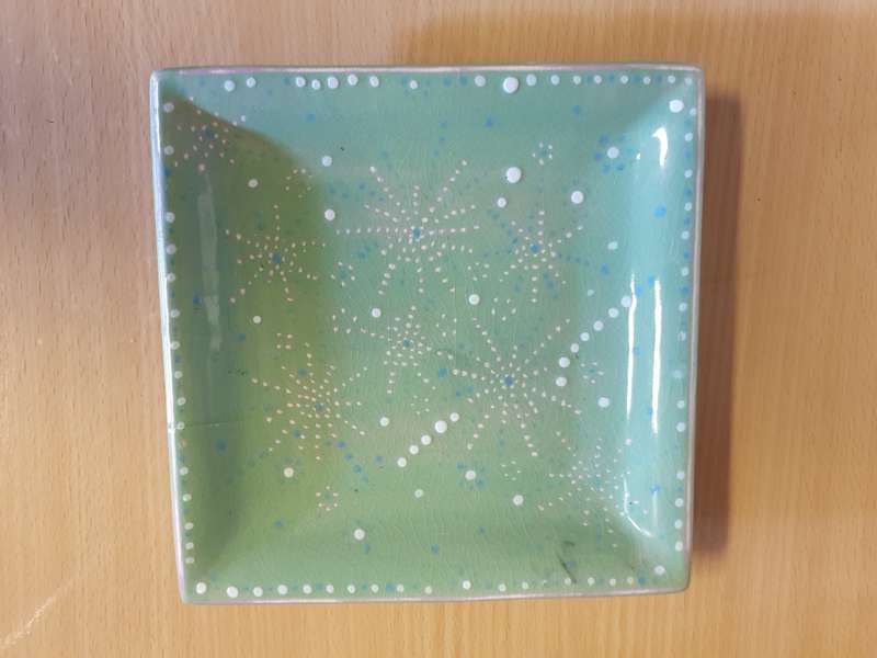 Set of 2 Square Shape Ceramic Platter (18cm x 18cm)
