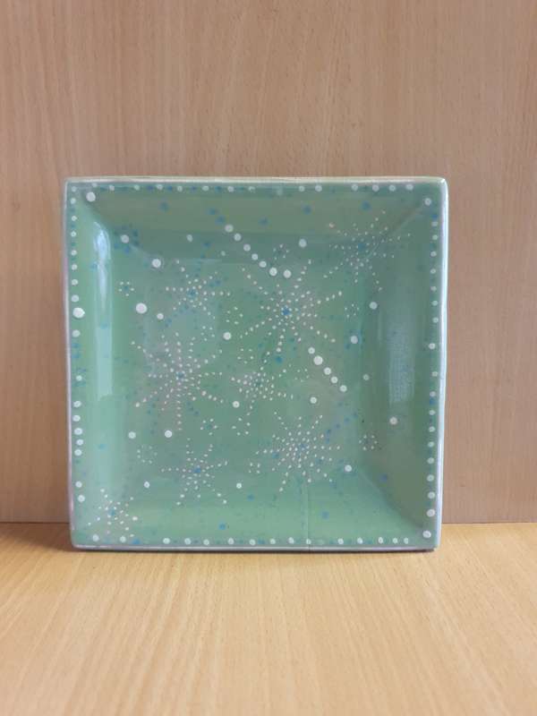 Set of 2 Square Shape Ceramic Platter (18cm x 18cm)