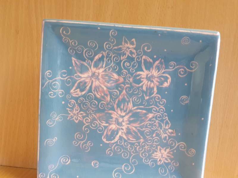 Set of 2 Square Shape Ceramic Platter (18cm x 18cm)
