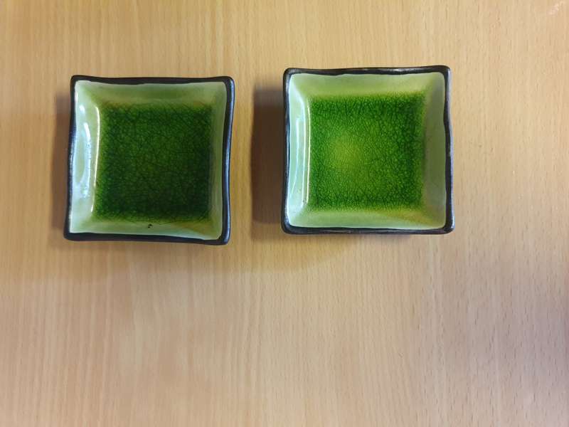 Set of 3 Green Ceramic Platters
