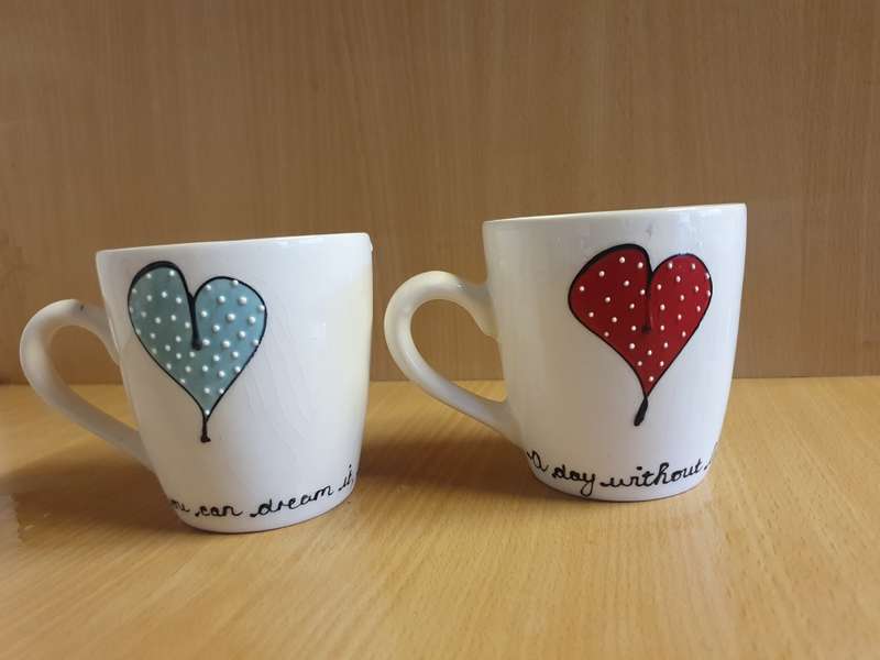 Set of 2 Urchin Art Coffee Mugs