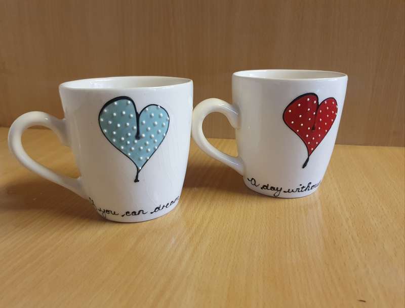 Set of 2 Urchin Art Coffee Mugs