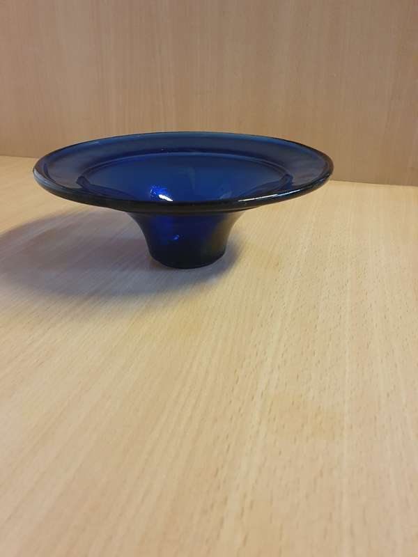 Round Cobalt Blue Glass Dish