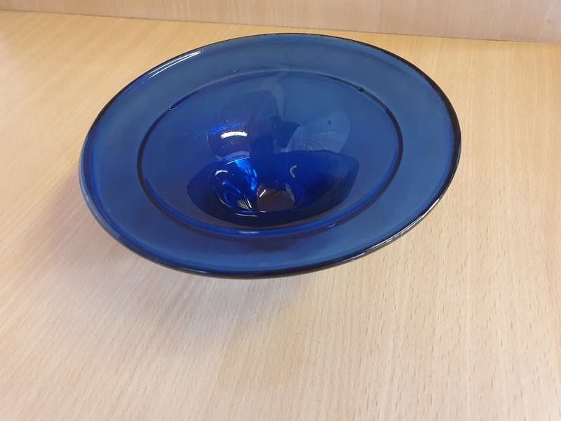 Round Cobalt Blue Glass Dish