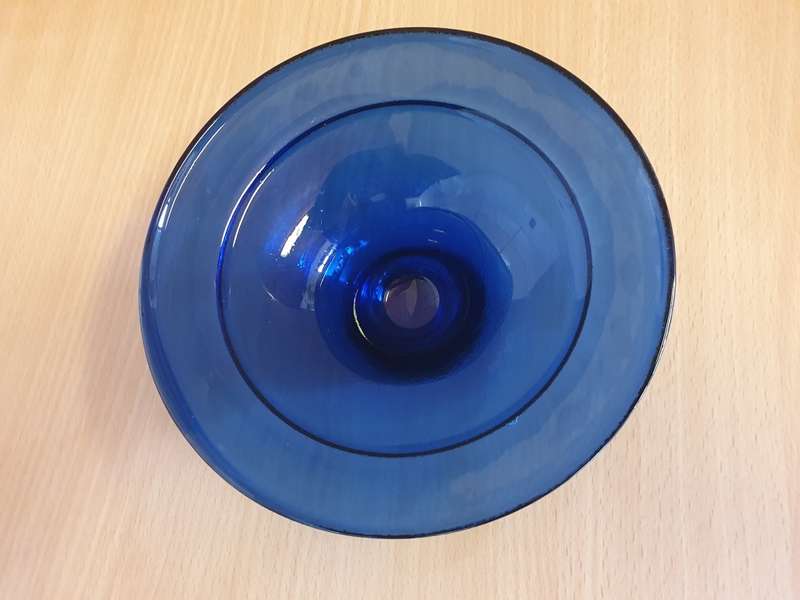 Round Cobalt Blue Glass Dish