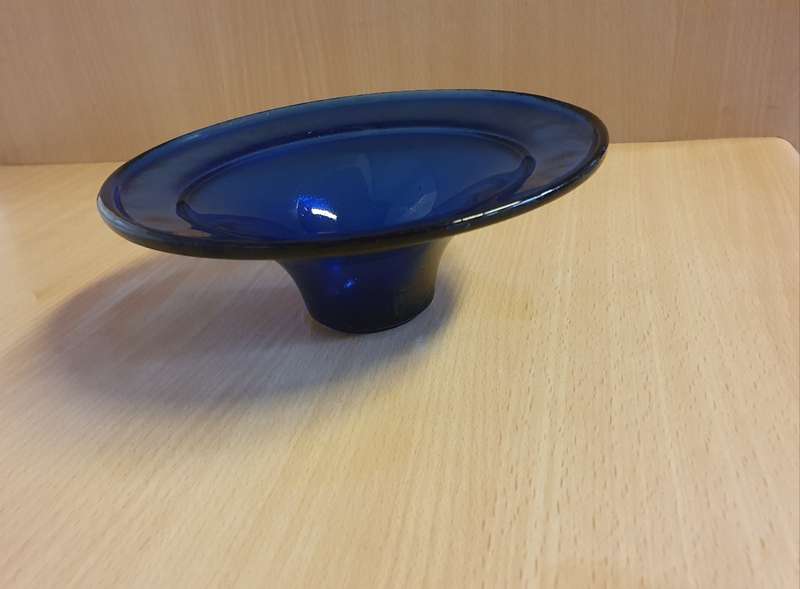 Round Cobalt Blue Glass Dish