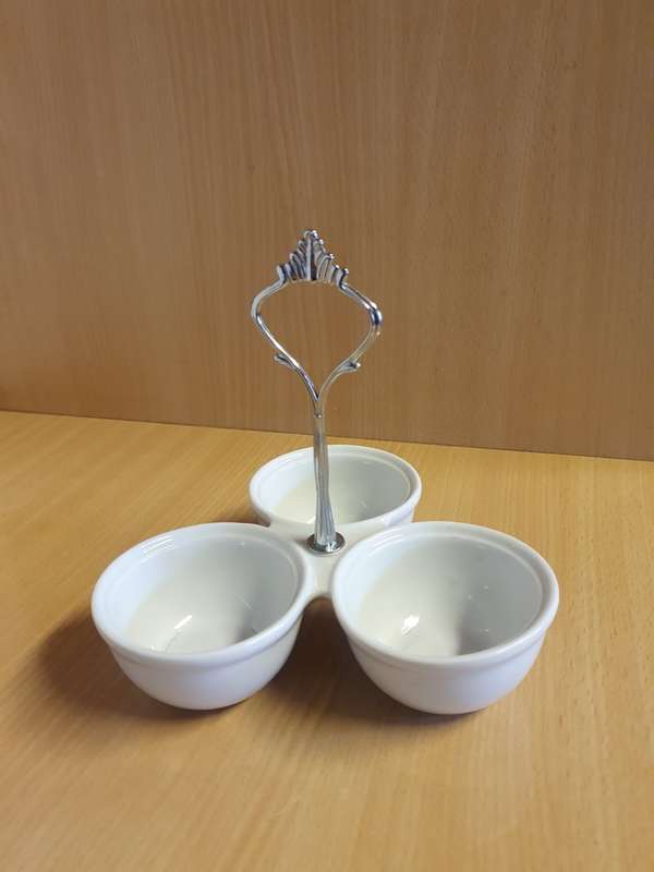 White Trio Snack Dish