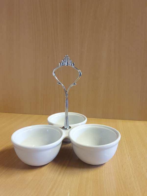 White Trio Snack Dish