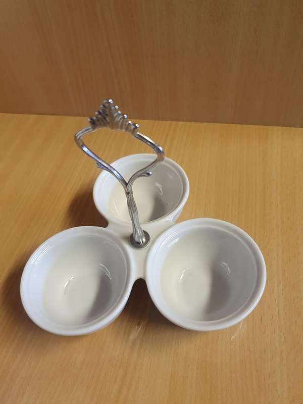 White Trio Snack Dish